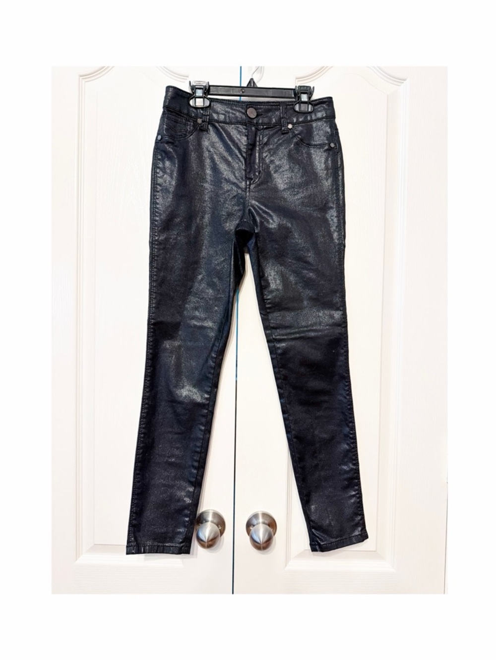 1822 Black Coated Women's Skinny Pants Size 26